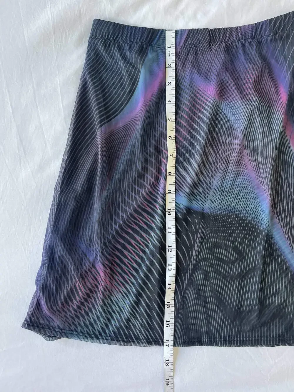 BADINKA Synth Wave Mesh Rave Set - Long Sleeve Crop Top & Mini Skirt